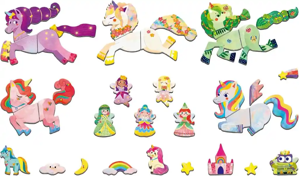 Juego Didáctico Puzzle Unicornio Magnéticos Para Niños