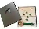 Set Reloj Verde Y Accesorios En Caja