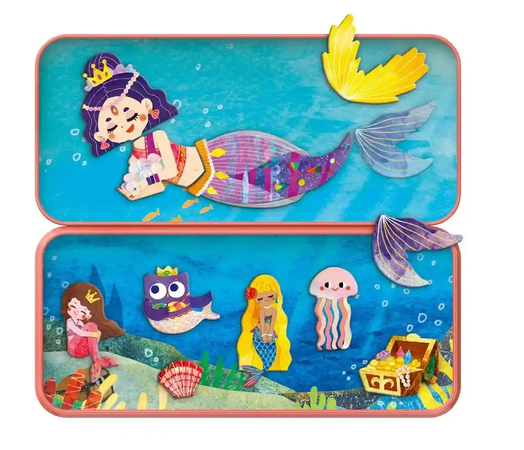 Juego Didáctico Puzzle Sirenas Magnéticos Para Niños