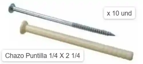 Chazo Puntilla 1/4 X 2 1/4 X 10 Und