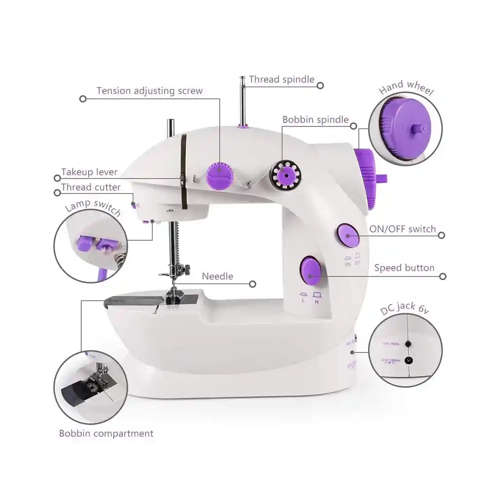Maquina De Coser Portátil Mini Sewing Machine 4in1 Eléctrica