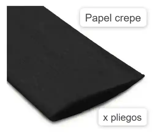 Papel Crepe Negro X 1 Und