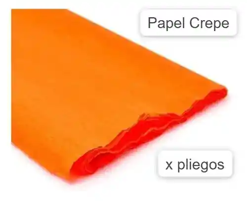 Papel Crepe Naranja X 1 Und