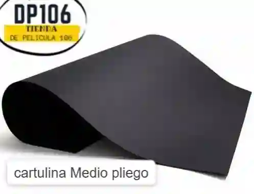 Cartulina Negro Medio Pliego X 2 Und