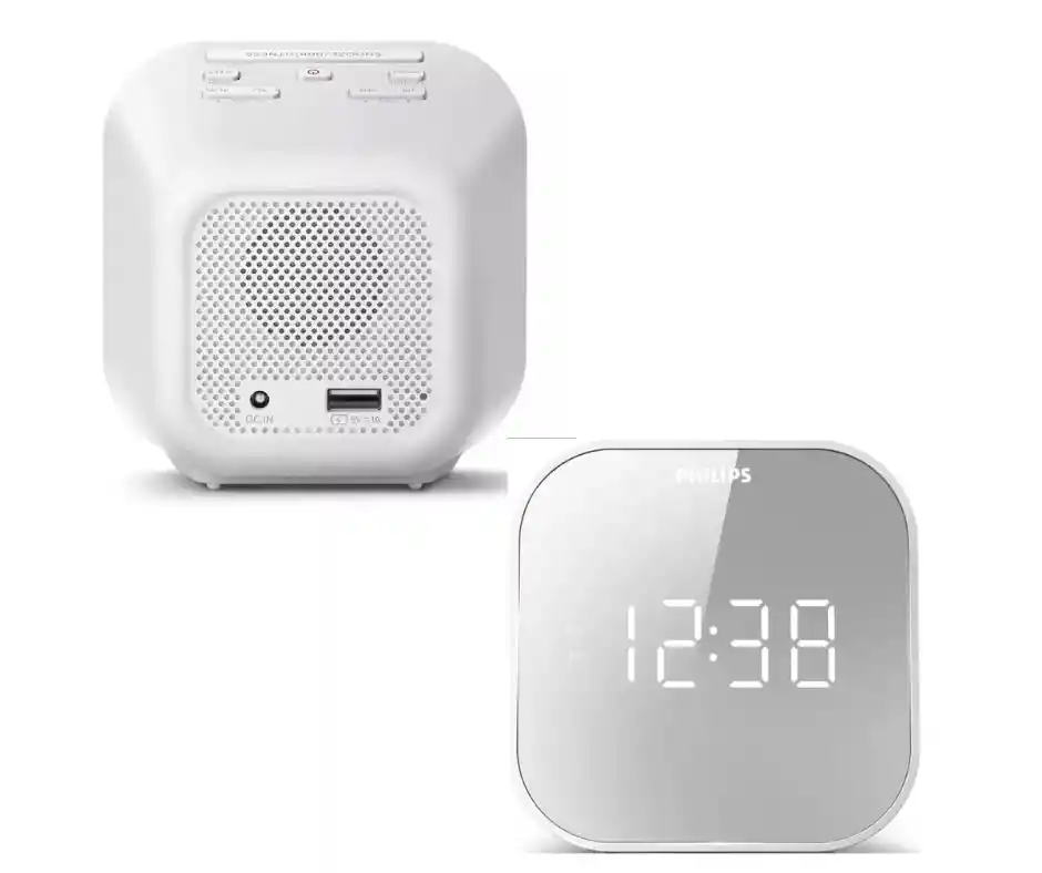 Reloj Despertador Philips Diseño Espejo Puerto Usb