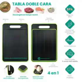 Combo Set Cuchillos Negros + Tabla De Picar Descongelar Carne