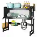 Combo Escurridor Puerta + Set Utensilios X12 + Set X6 Cuchillos Negros