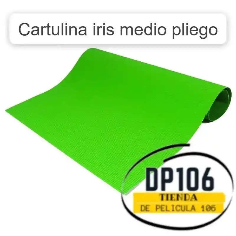 Cartulina Iris Verde Limon X 2 Medio Pliego