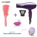 Combo Secador Bopai 5500 + Cepillo Rizador Crespos + Cepillo Masajeador + Obsequio Toalla Microfibra