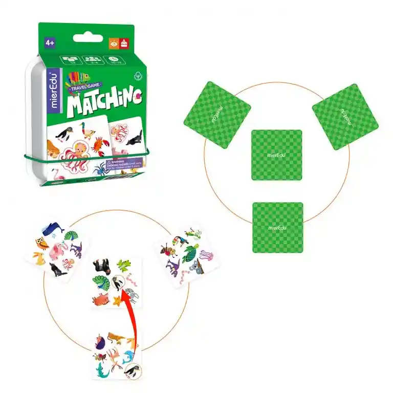 Juego Didáctico Cartas Para Emparejar Animales Niños