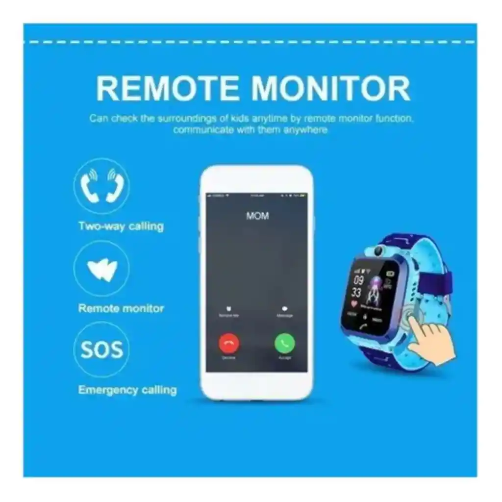 Reloj Inteligente Gps Para Niños Azul