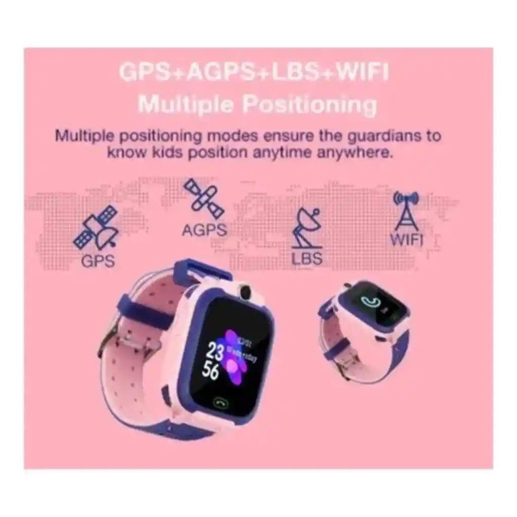 Reloj Inteligente Gps Para Niños Rosa