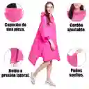Carpa Capa Impermeable Lluvia Adulto Eva Capota Cordones Rosado Poncho
