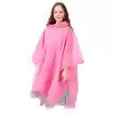 Carpa Capa Impermeable Lluvia Adulto Eva Capota Cordones Rosado Poncho