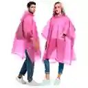 Carpa Capa Impermeable Lluvia Adulto Eva Capota Cordones Rosado Poncho