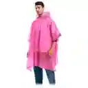 Carpa Capa Impermeable Lluvia Adulto Eva Capota Cordones Rosado Poncho