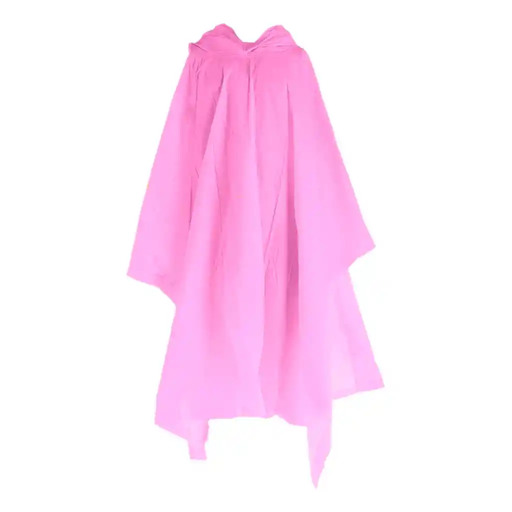 Carpa Capa Impermeable Lluvia Adulto Eva Capota Cordones Rosado Poncho