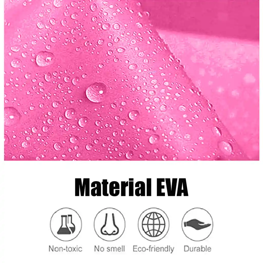 Carpa Capa Impermeable Lluvia Adulto Eva Capota Cordones Rosado Poncho