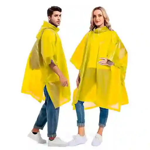 Carpa Capa Impermeable Lluvia Adulto Eva Capota Cordones Amarillo Poncho