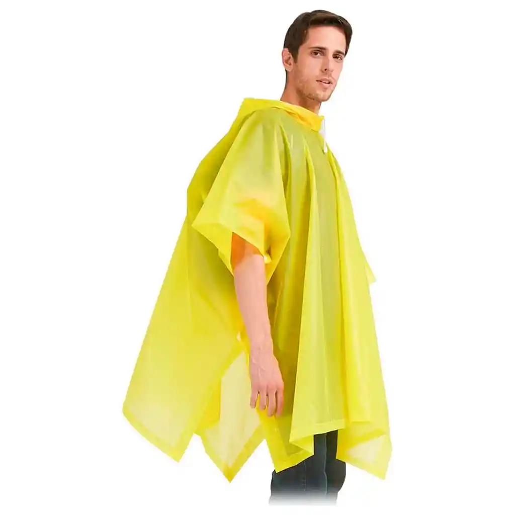 Carpa Capa Impermeable Lluvia Adulto Eva Capota Cordones Amarillo Poncho