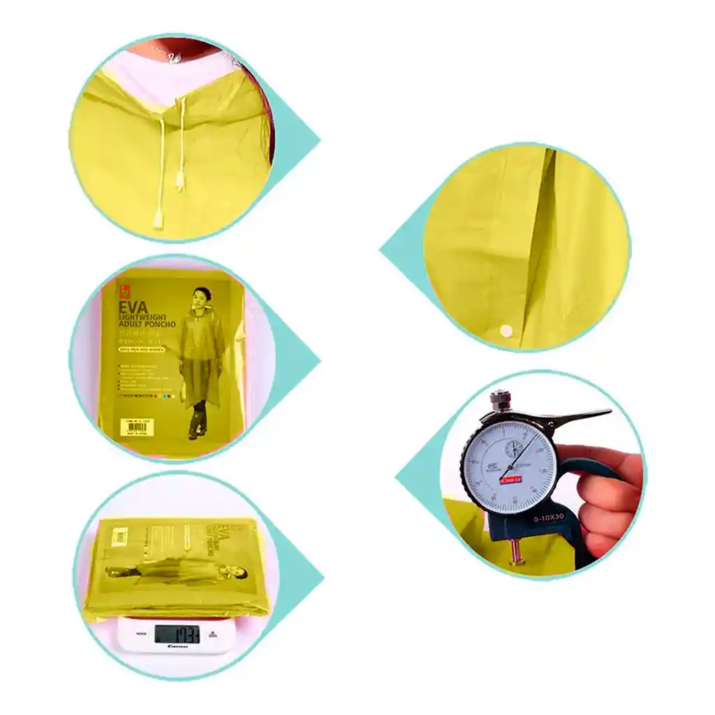 Carpa Capa Impermeable Lluvia Adulto Eva Capota Cordones Amarillo Poncho