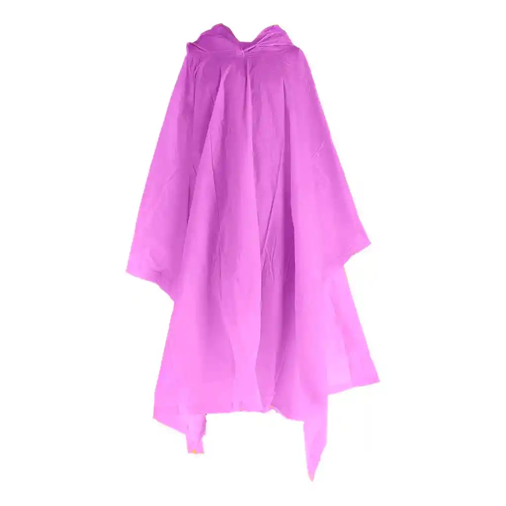 Carpa Capa Impermeable Lluvia Adulto Eva Capota Cordones Morado Poncho