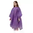 Carpa Capa Impermeable Lluvia Adulto Eva Capota Cordones Morado Poncho