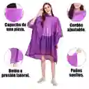Carpa Capa Impermeable Lluvia Adulto Eva Capota Cordones Morado Poncho