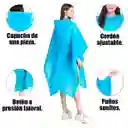 Carpa Capa Impermeable Lluvia Adulto Eva Capota Cordones Azul Poncho