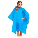 Carpa Capa Impermeable Lluvia Adulto Eva Capota Cordones Azul Poncho