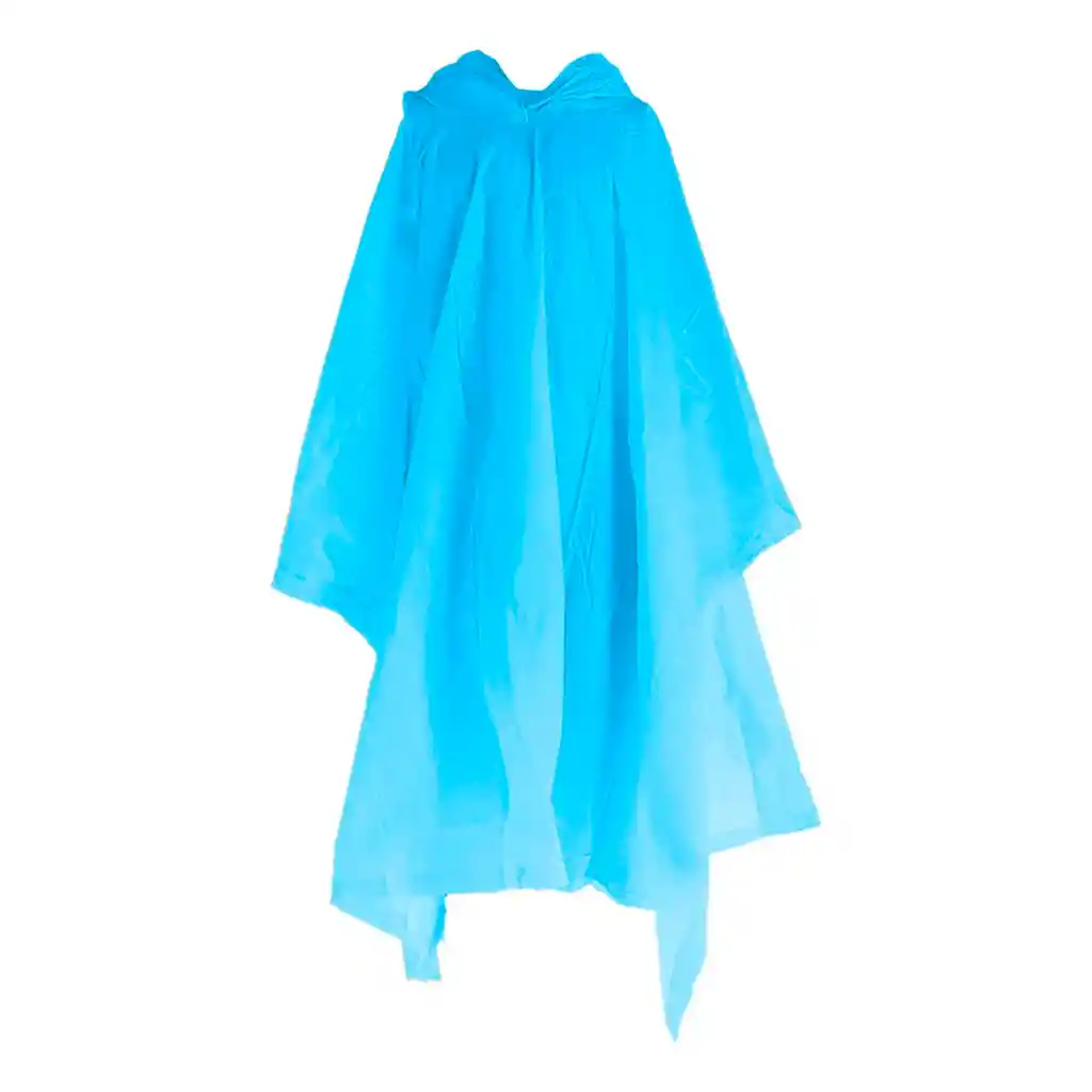 Carpa Capa Impermeable Lluvia Adulto Eva Capota Cordones Azul Poncho