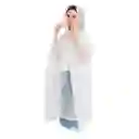 Carpa Capa Impermeable Lluvia Adulto Eva Capota Cordones Blanca Poncho