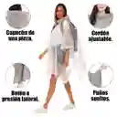 Carpa Capa Impermeable Lluvia Adulto Eva Capota Cordones Blanca Poncho