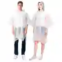 Carpa Capa Impermeable Lluvia Adulto Eva Capota Cordones Blanca Poncho