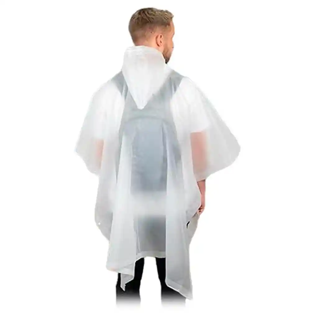 Carpa Capa Impermeable Lluvia Adulto Eva Capota Cordones Blanca Poncho