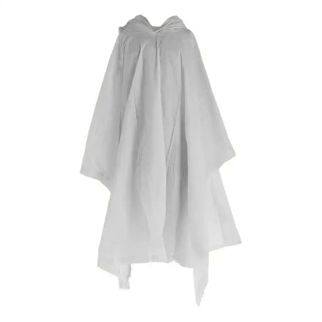 Carpa Capa Impermeable Lluvia Adulto Eva Capota Cordones Blanca Poncho