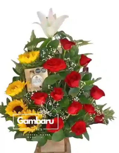 Flores Rosas En Ramo Ferrero