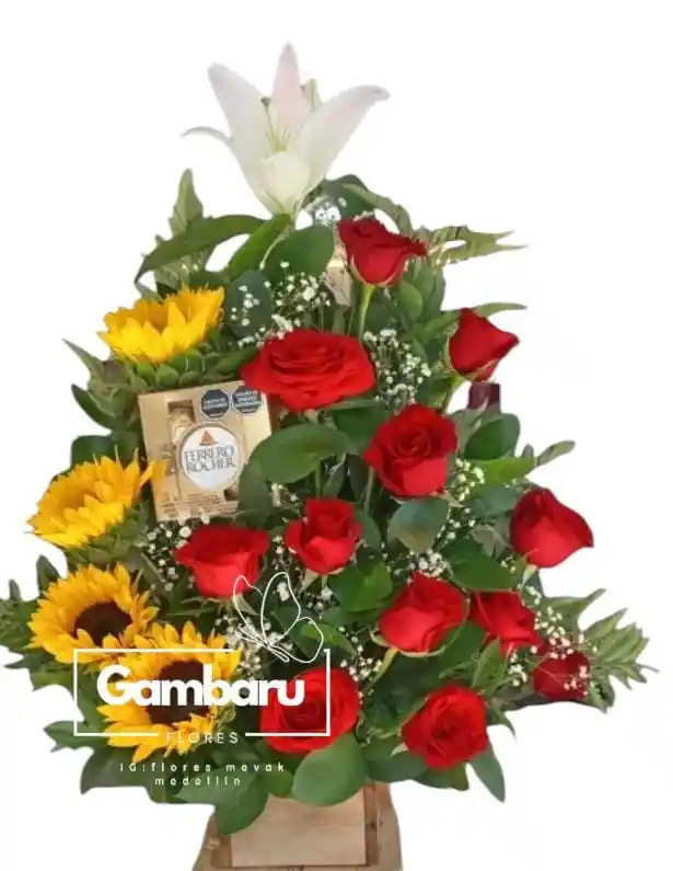 Flores Rosas En Ramo Ferrero
