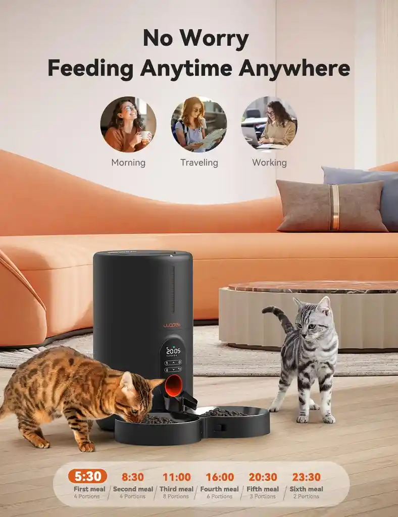 Dispensador Automatico Comida Doble Programable Para Mascota