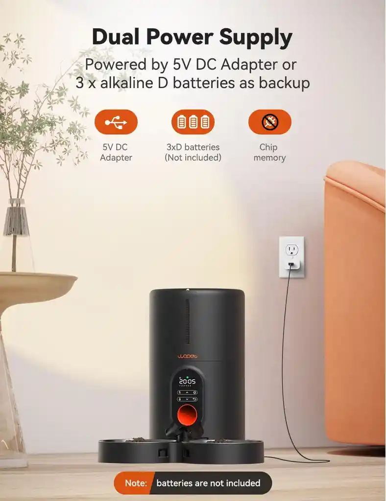 Dispensador Automatico Comida Doble Programable Para Mascota