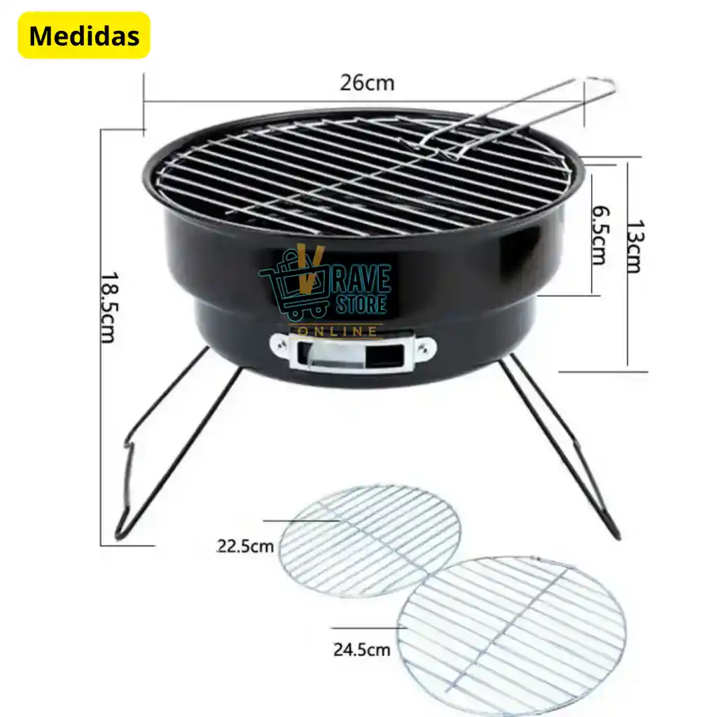 Mini Asador Parrilla Barbacoa Camping Portátil Carbón