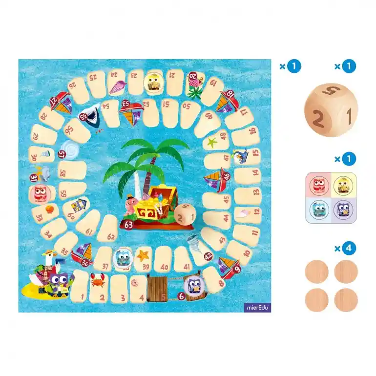 Juego Didáctico Isla Del Tesoro Para Viaje Para Niños