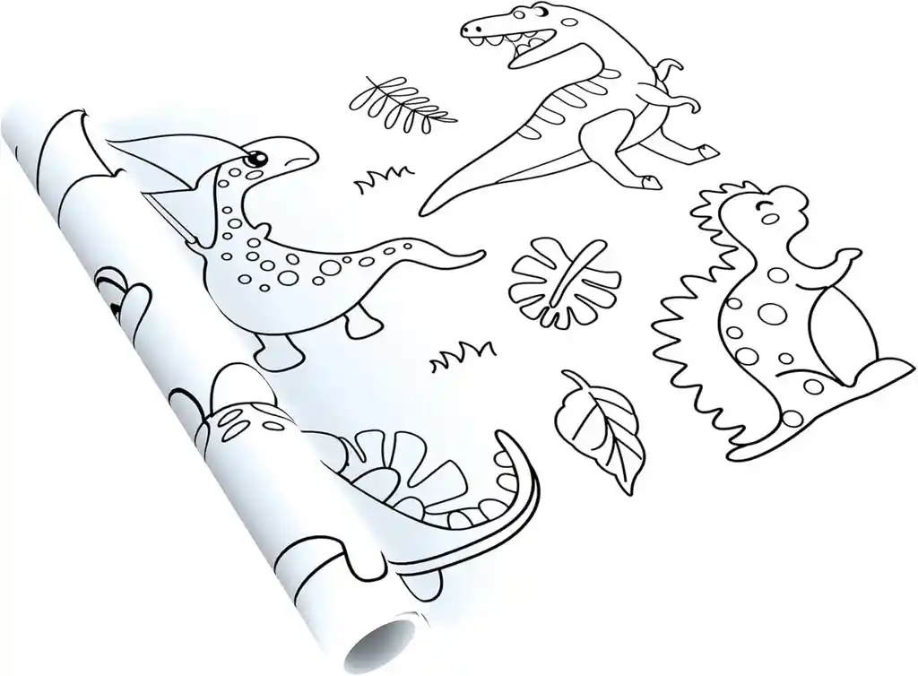 Rollo Gigante Para Colorear Diseño Dinosaurios Para Niños