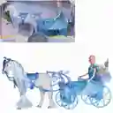 Muñeca Princesa Con Caballo Y Carruaje Mágico Azul
