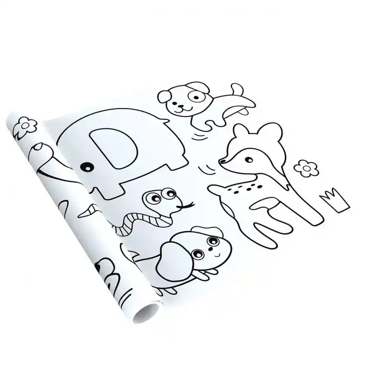 Rollo Gigante Para Colorear Diseño Animales Para Niños