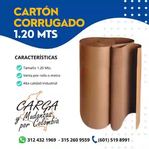 Carton Corrugado -10 Mtrs 120 De Alto