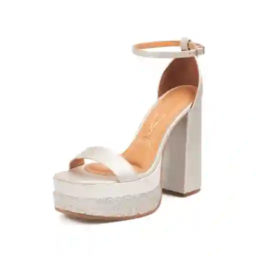 Sandalia Plataforma Plateado Vizzano Talla 39