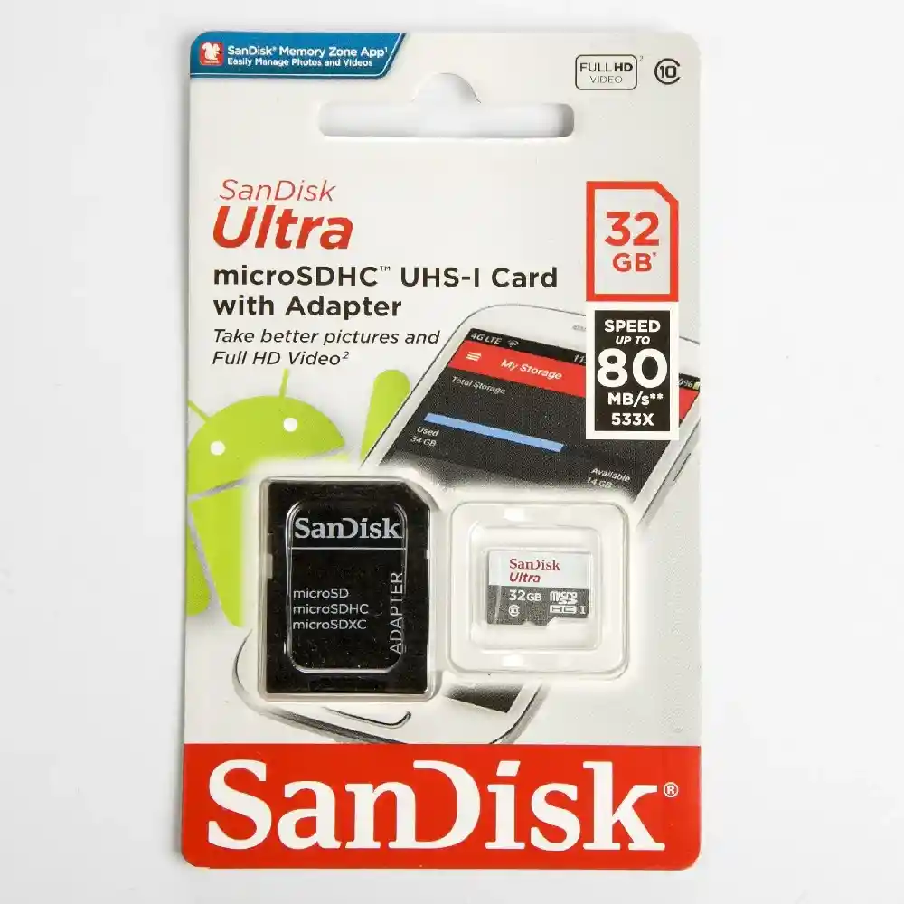 Memoria Micro Sd Sandisk Ultra 32 Gb Sdsqunr-032g-gn3ma
