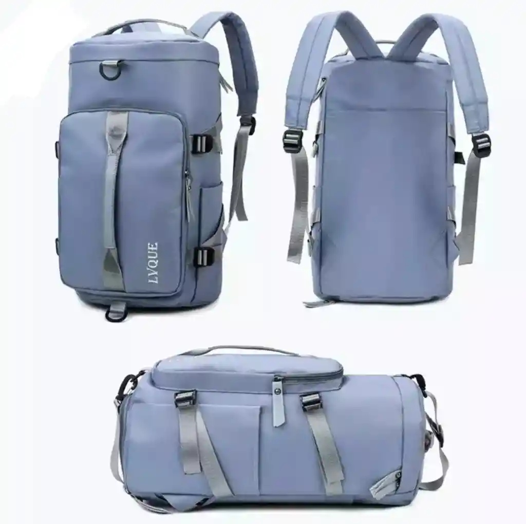 Bolso Morral Viajero Impermeable Camping - Azul