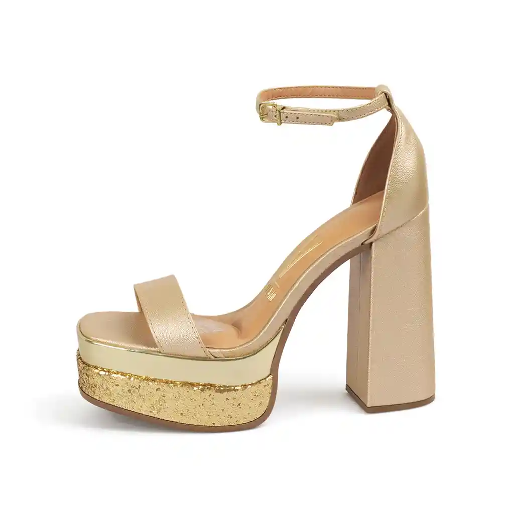 Sandalia Plataforma Dorado Vizzano Talla 36